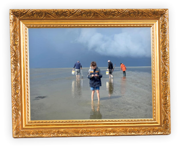 We disembark onto the Wadden Sea via the gangway.